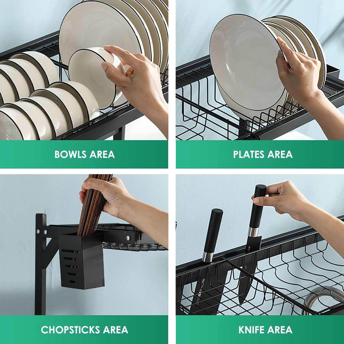 Stainless Steel Over-Sink Dish Rack Organizer Stainless Steel Over-Sink Dish Rack Organizer